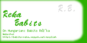 reka babits business card